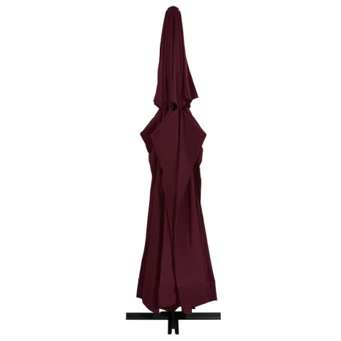 Parasol ogrodowy na aluminiowym słupku, 600 cm, bordowy