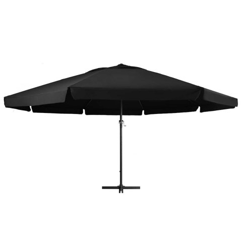 Parasol ogrodowy na aluminiowym słupku, 600 cm, czarny