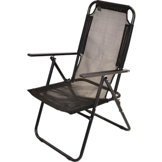 KRZESŁO TURYSTYCZNE Z PODŁOKIETNIKAMI 61x66x65-108CM SKŁADANE CZARNE ENERO CAMP