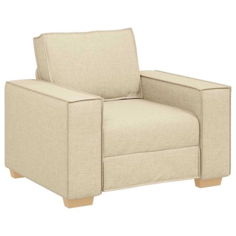 Sofa 3 pcs Kremowy 220 x 80 x 84 cm Tkanina lniana