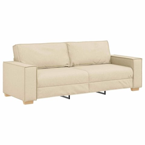 Sofa 3 pcs Kremowy 220 x 80 x 84 cm Tkanina lniana