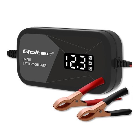 Ładowarka inteligentna Qoltec mikroprocesorowa 12V | 2A | Prostownik do akumulatora AGM GEL | LCD