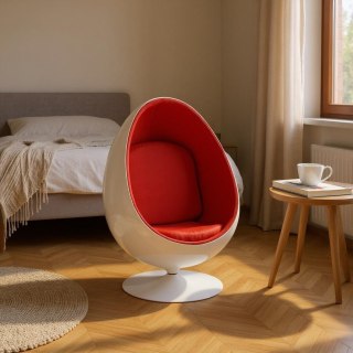 Fotel Ovalia Chair biało czerwony