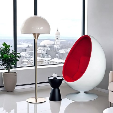 Fotel Ovalia Chair biało czerwony