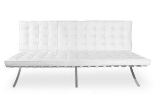 Sofa BA2 2 osobowa, biała ekoskóra