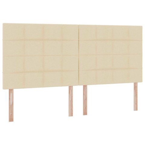 Łóżko z miejscem na przechowywanie i LED Kremowy 200 x 200 cm