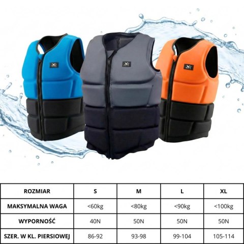 KAMIZELKA NEOPRENOWA ASEKURACYJNA SUP XQMAX R.L ORANGE/ BLACK