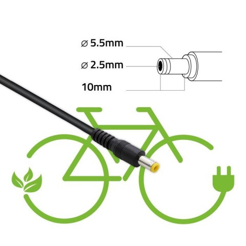 QOLTEC ŁADOWARKA DO BATERII ROWERU ELEKTRYCZNEGO 36V | 42V | 2A | 5.5*2.5