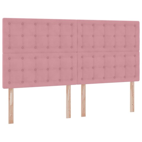 Łóżko z miejscem na przechowywanie i LED Różowy 160 x 200 cm