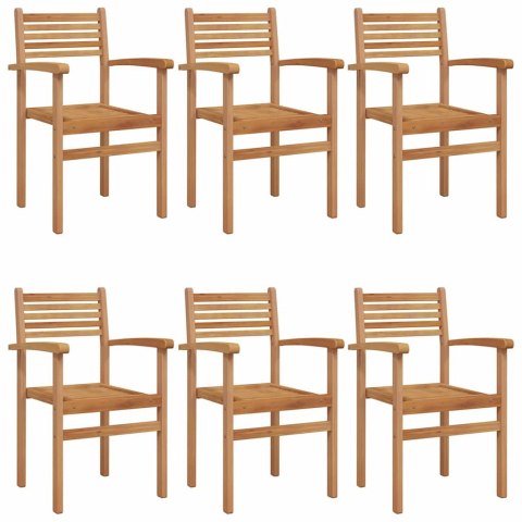 Krzesło 6 pcs Brązowy 56 x 55 x 90.5 cm Lite drewno teakowe