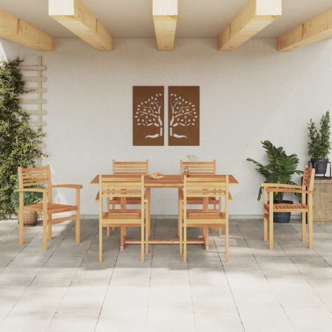 Krzesło 6 pcs Brązowy 56 x 55 x 90.5 cm Lite drewno teakowe