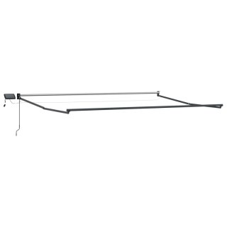 Markiza ręczna z LEDami Czarny 4 × 3 m Poliester z powłoką PU