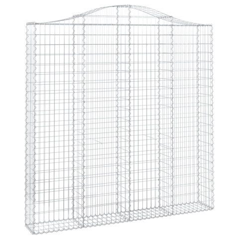 Kosze gabionowe, 4 szt, 200x30x200/220 cm, galwanizowane żelazo