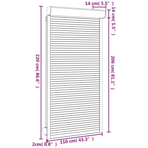 Roleta Biały 110 x 220 cm Aluminium i poliuretan
