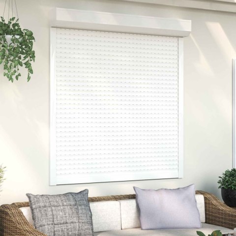 Roleta Biały 130 x 140 cm Aluminium i poliuretan