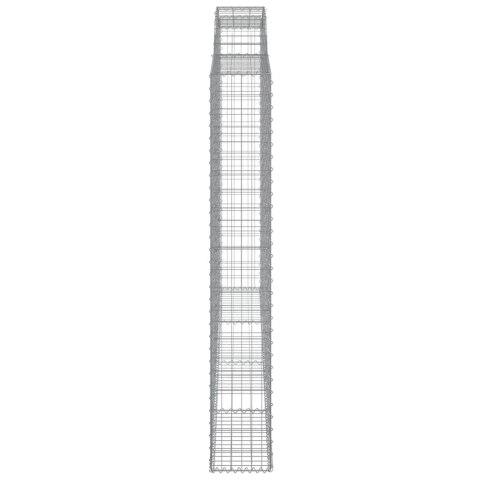 Kosze gabionowe, 3 szt, 300x30x200/220 cm, galwanizowane żelaz