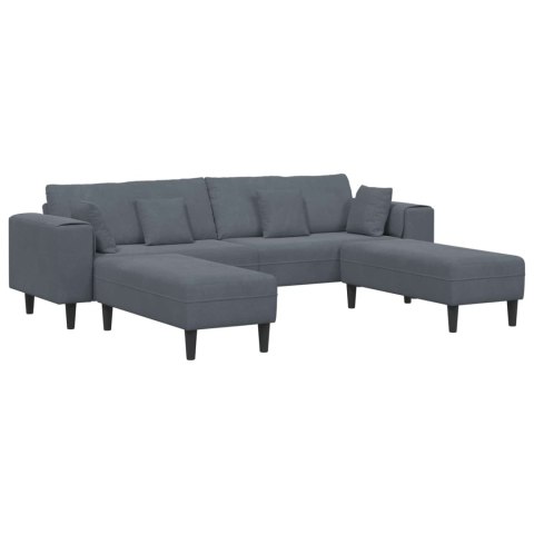 Sofa z poduszką 3 pcs Ciemnoszary Aksamit