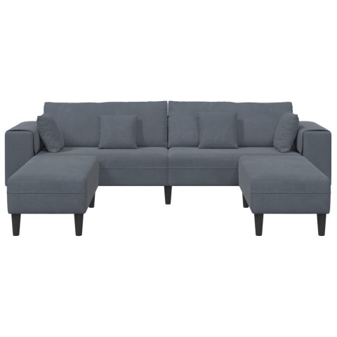 Sofa z poduszką 3 pcs Ciemnoszary Aksamit