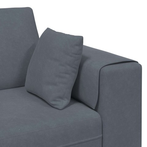 Sofa z poduszką 3 pcs Ciemnoszary Aksamit