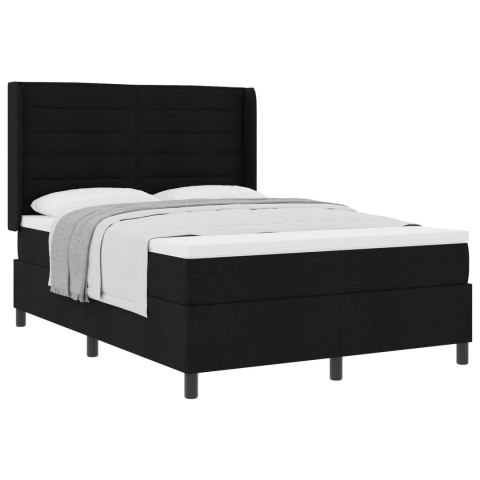 Łóżko sprężynowe z materacem Czarny 200 x 140 cm tkanina