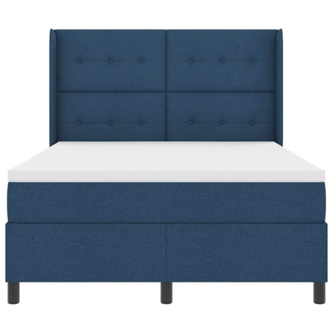 Łóżko sprężynowe z materacem Niebieski 200 x 140 cm tkanina