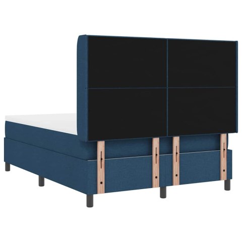 Łóżko sprężynowe z materacem Niebieski 200 x 140 cm tkanina
