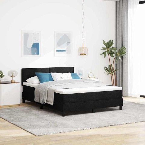 Łóżko sprężynowe z materacem z LED Czarny 140 x 200 cm tkanina