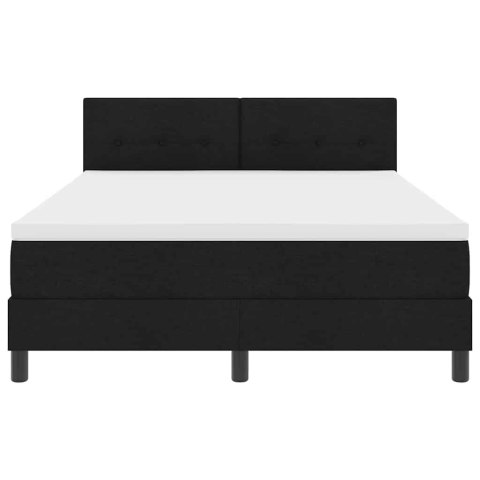 Łóżko sprężynowe z materacem z LED Czarny 140 x 200 cm tkanina