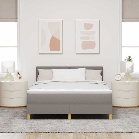 Łóżko z sprężyną LED z LED Ciemnoszary 140 x 200 cm tkanina