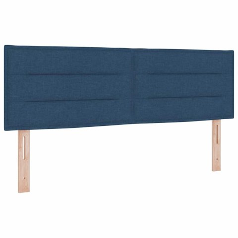Łóżko z sprężyną LED z materacem Niebieski 140 x 200 cm tkanina