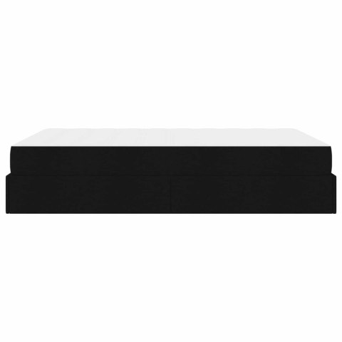 Rama łóżka z materacem z materacem 2 pcs Czarny tkanina