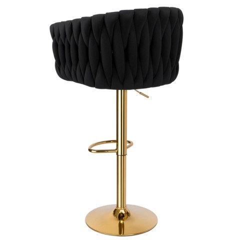 Krzesło barowe COFTON GOLD welurowe czarne VELVET