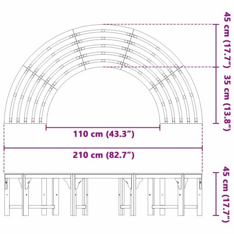 Ławka Drzewna 2 pcs Naturalny 160 x 80 x 45cm