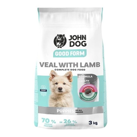 John Dog GOOD FORM SZCZENIAK cielęcina z jagnięciną Karma sucha dla psa 3kg