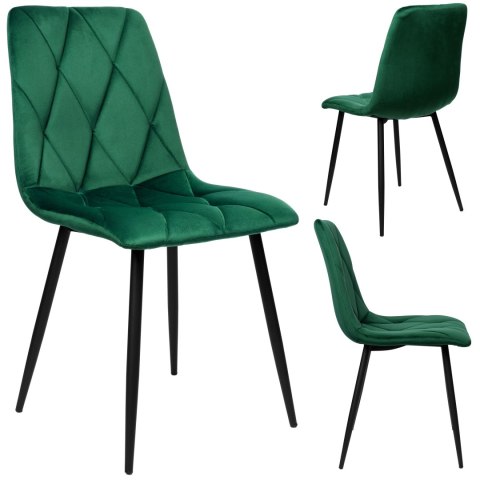 Krzesło welurowe MADISON VELVET ciemnozielone