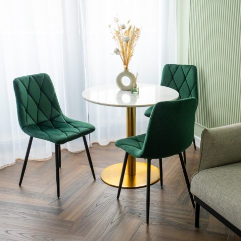 Krzesło welurowe MADISON VELVET ciemnozielone