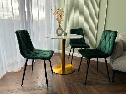 Krzesło welurowe MADISON VELVET ciemnozielone