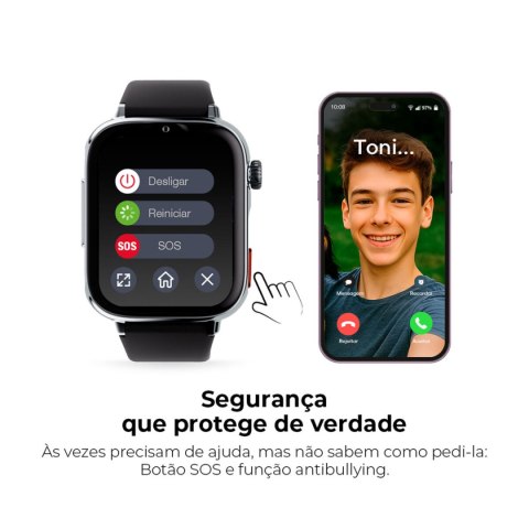 Smartwatch Save Family SW+2 B/SBB 1,44" Biały Czarny