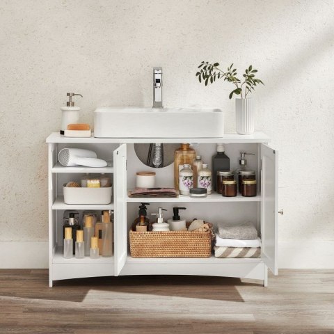 Szafka łazienkowa pod umywalkę biała MDF 90x30x60 cm