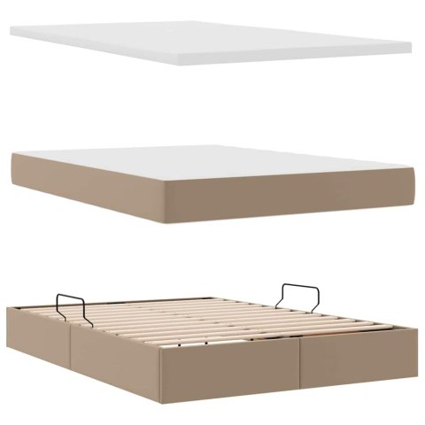 Łóżko z miejscem na przechowywanie i LED Kawowy 140 x 200 cm