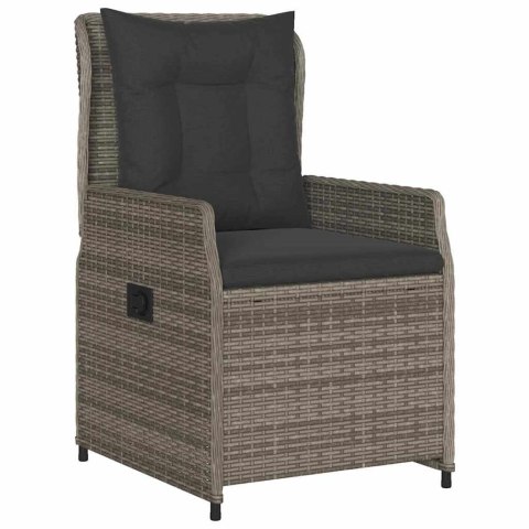 Zestaw do jadalni w ogrodzie 3 pcs Szary polirattan