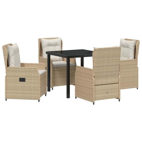 Zestaw do jadalni w ogrodzie 5 pcs Beżowy i jasnoszary