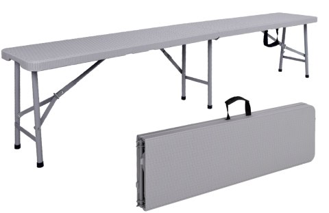 Składana ławka cateringowa RATTAN 180 cm szara