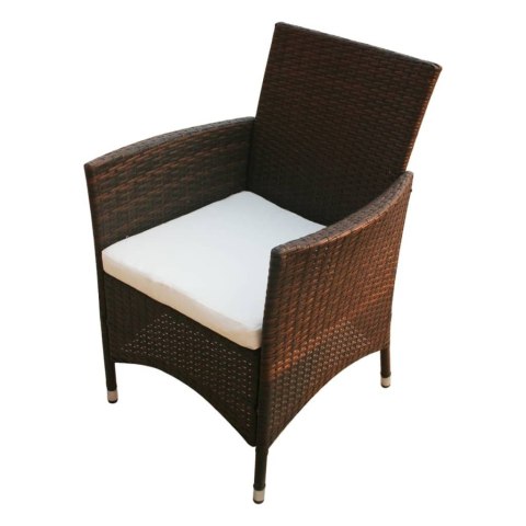 9-cz. zestaw mebli ogrodowych z poduszkami, rattan PE, brązowy