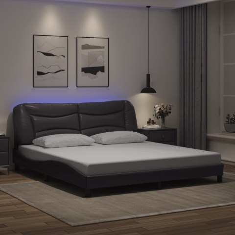 Rama łóżka z LED bez materaca, Hvar, szara, 180x200 cm
