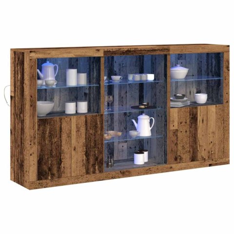 Komoda LED Ze LED Lights Stare drewno 181,5 x 37 x 100 cm
