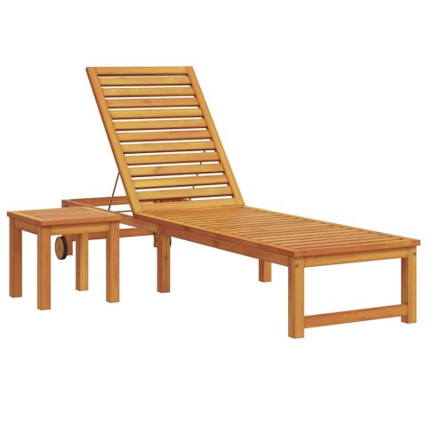Leżak 3 pcs Brązowy Lite Drewno Akacji