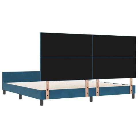 Łóżko sprężynowe Ciemnoniebieski 200 x 200 cm Aksamit