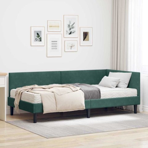 Rama Łóżka Narożnego z Materacem Inny 2 pcs Zielony Aksamit