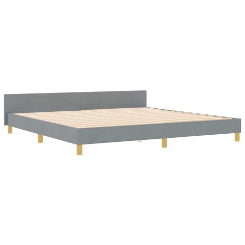 Ramka łóżka Z zagłówkiem Jasnoszary 200 x 200 cm tkanina